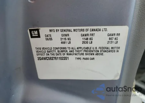 2006 Buick Lacrosse Cx из США, поврежденный, VIN 2G4WC582761102201